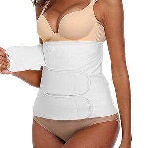 White Quilted Abdominal Binder Large Postpartum Hysterectomy
